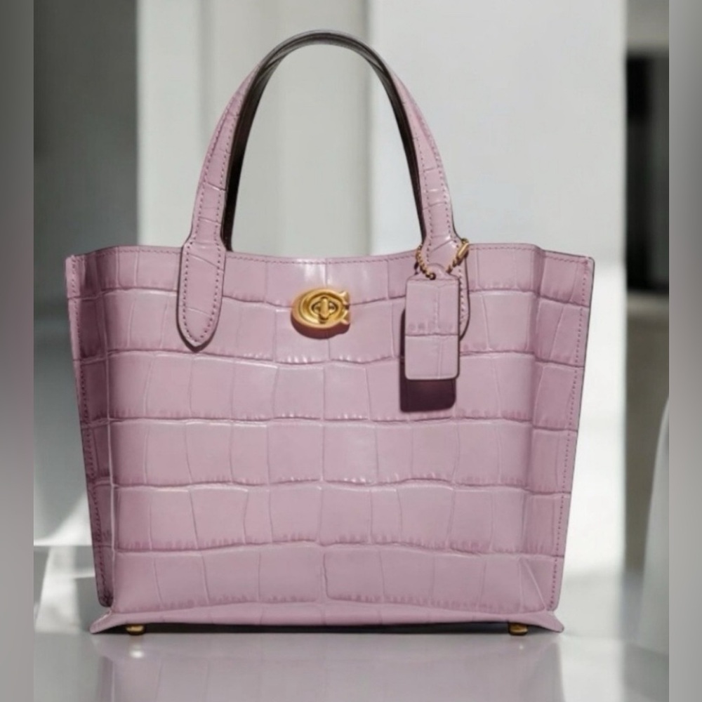 Giftable New w/out tags Coach purple croc embossed - Picture 2 of 15